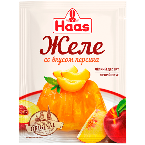 Pack of Haas Peach Jelly, 50g