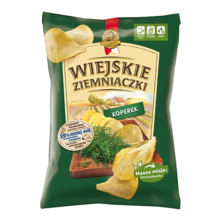 Wiejskie Ziemniaczki Potato Crisps w/ Dill, 130g