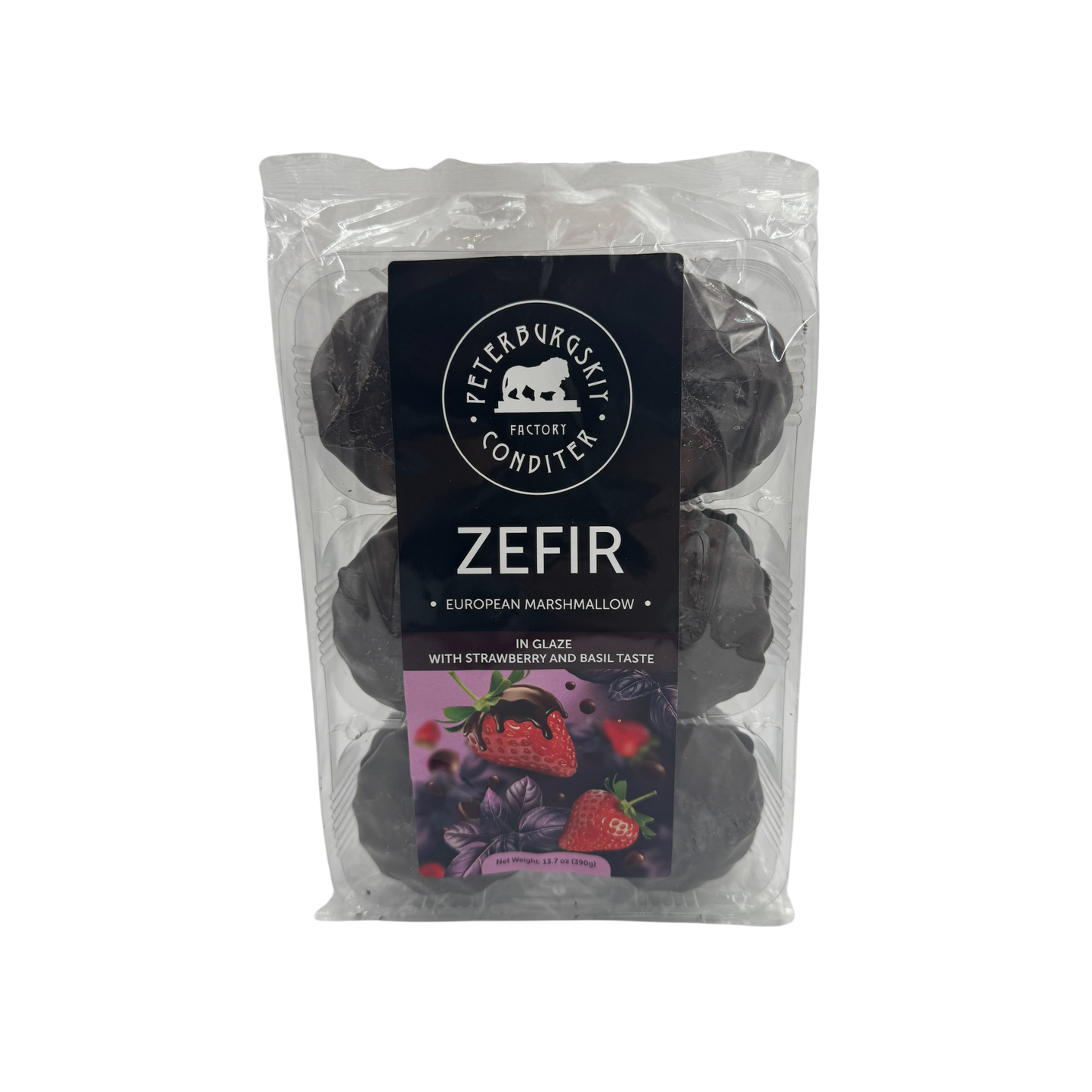 Zefir in Glaze w/ Strawberry & Basil Taste, 390g