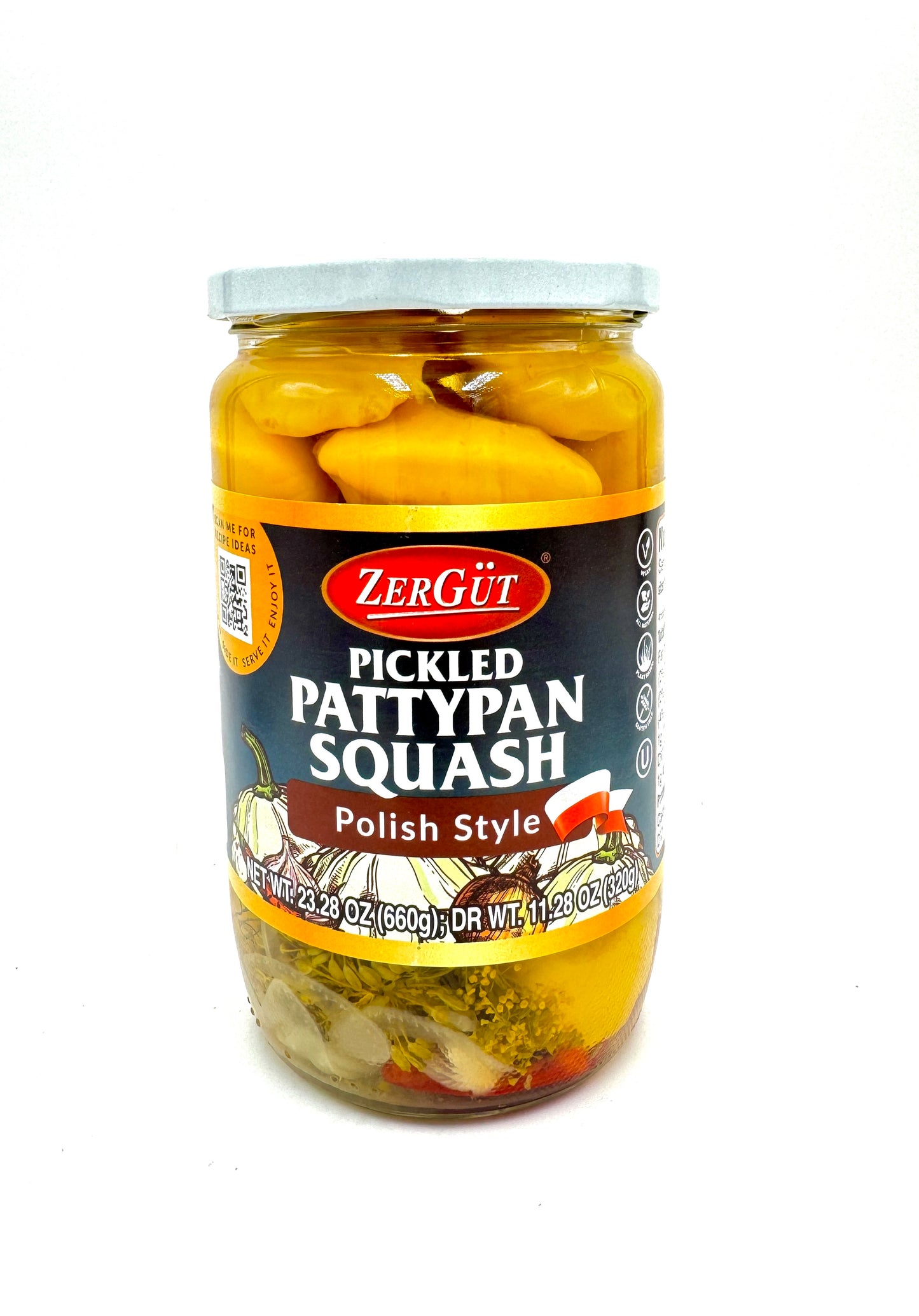 Zergut Pickled Pattypan Squash, 320g jar