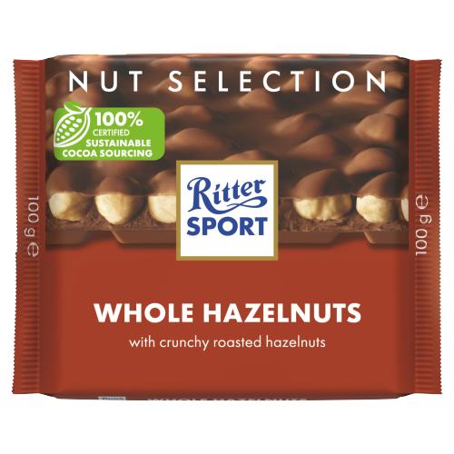 pack of Whole Hazelnuts Chocolate Bar, 100g