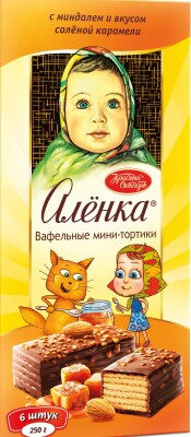 Alenka Wafer Cake w/ Almonds and Salted Caramel Flavor, 250g