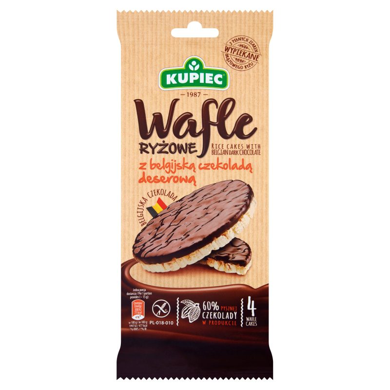 Kupiec Rice Wafers w/ Dark Chocolate, 60g