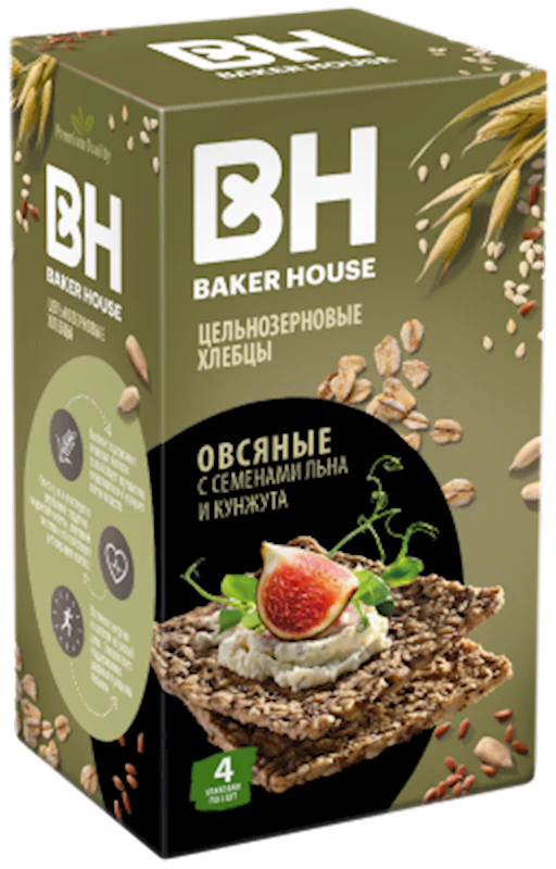 Baker House Whole Grain Oatmeal Flax-Sesame Bread, 180g