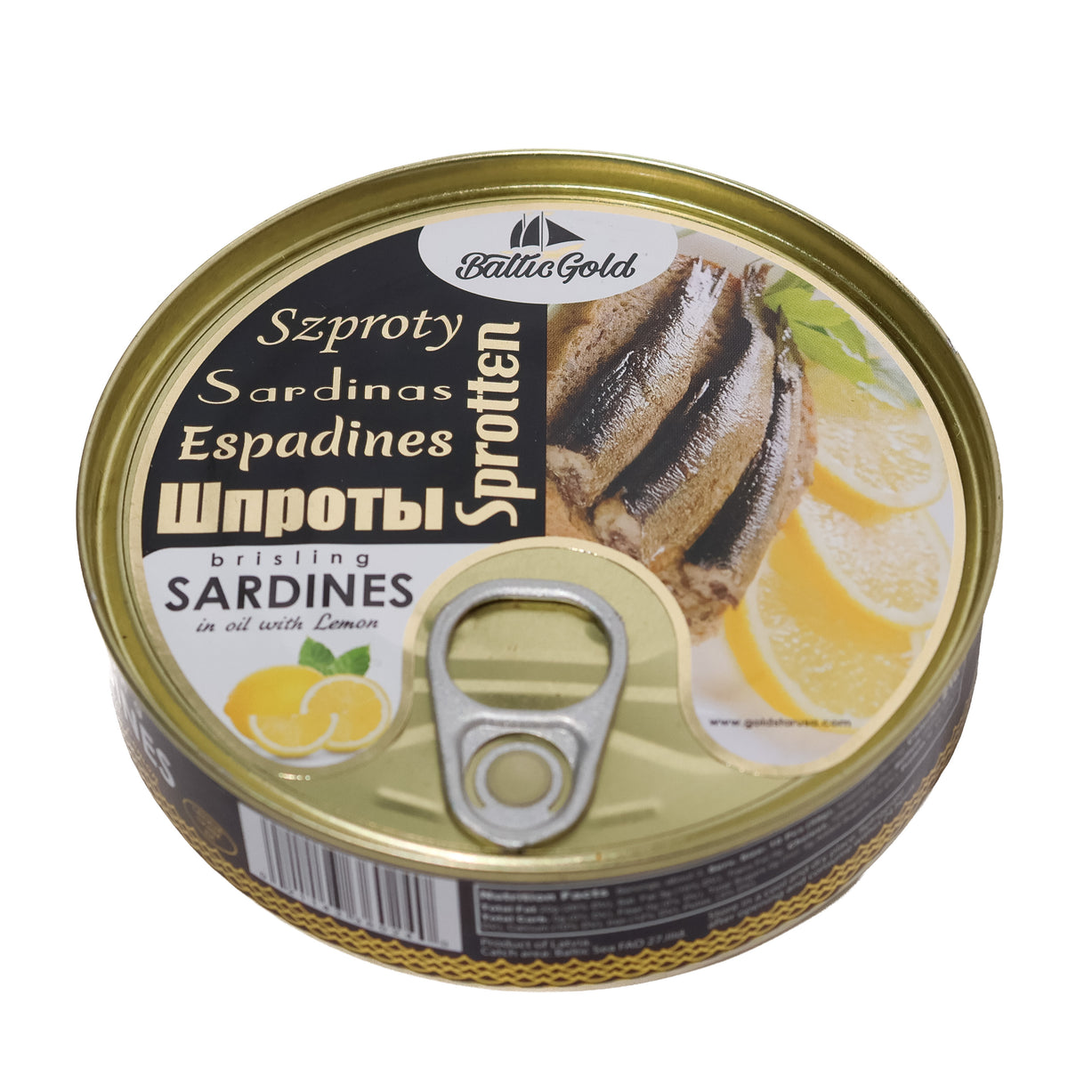 Baltic Gold Smoked Riga Sprats in Oil with Garlic, 5.65oz
