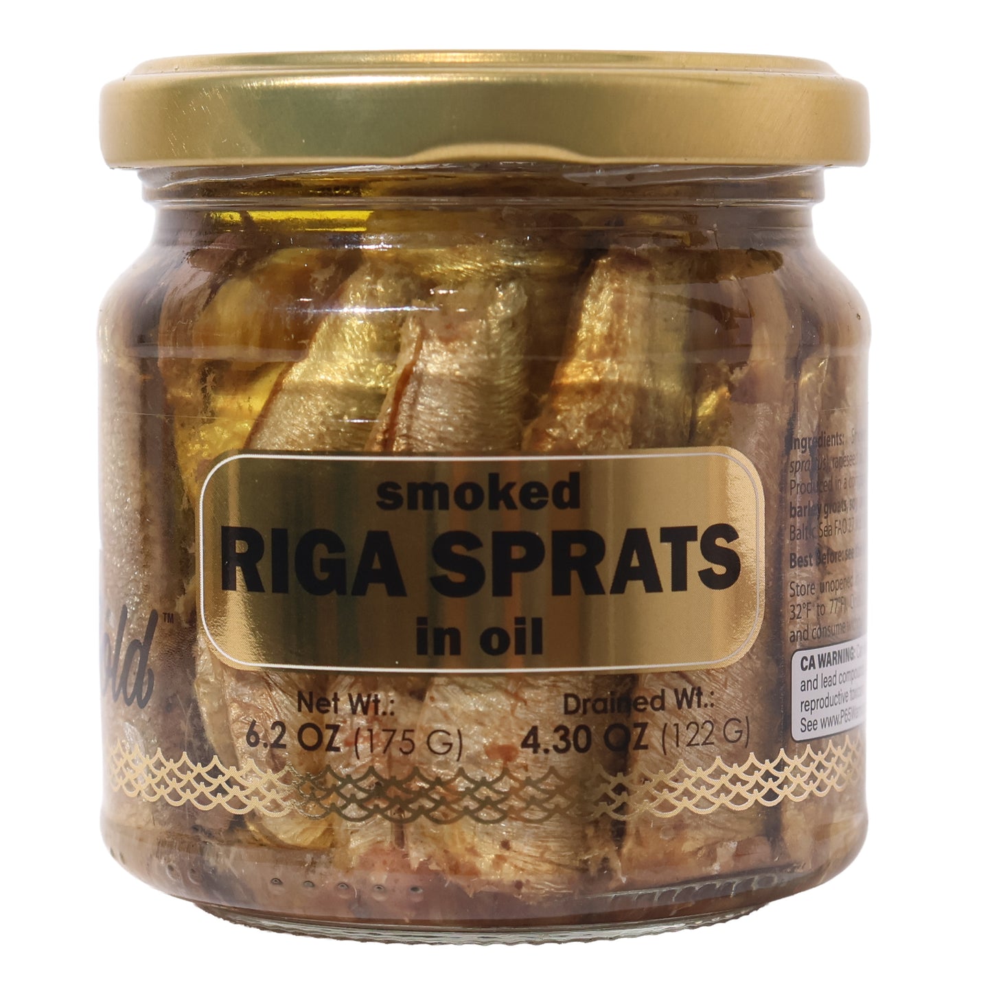 Baltic Gold Smoked Riga Sprats in Oil, 6.2oz