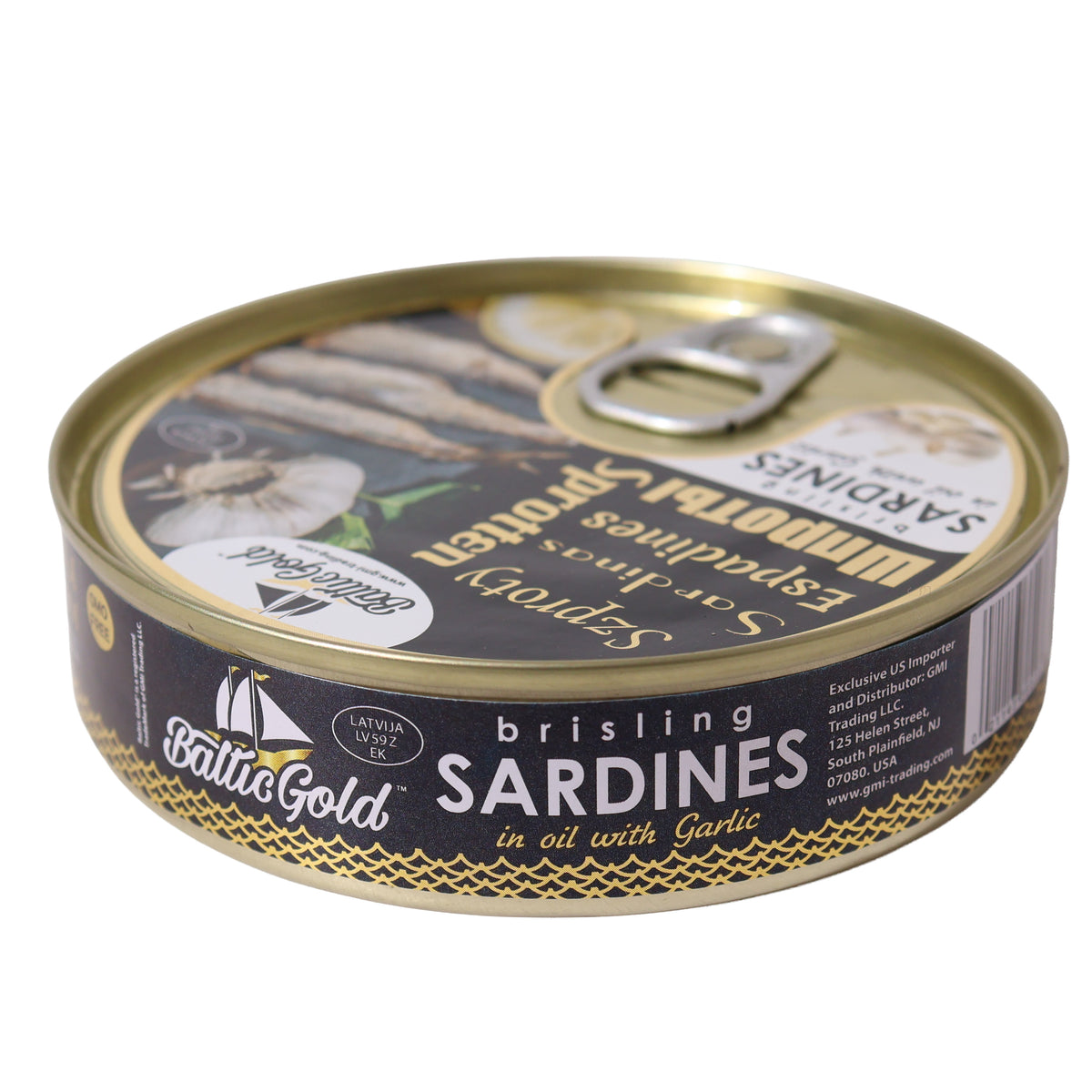 Baltic Gold Smoked Riga Sardines in Oil w/ Lemon, 5.65oz