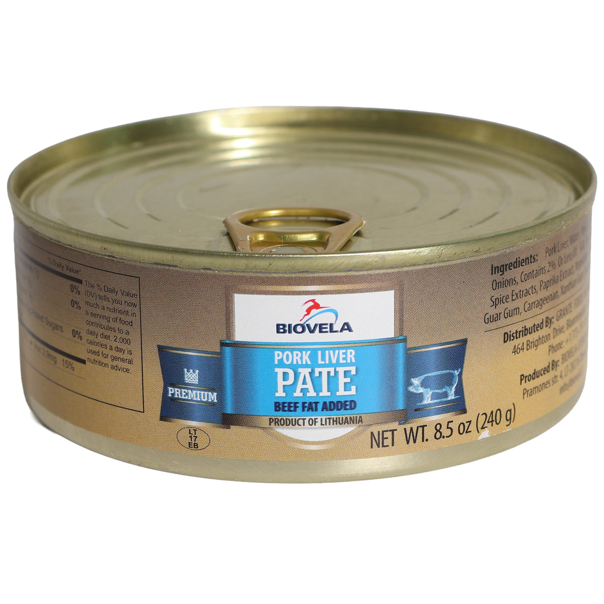 Biovela Pork Liver Pate with Beef Fat, 8.5oz