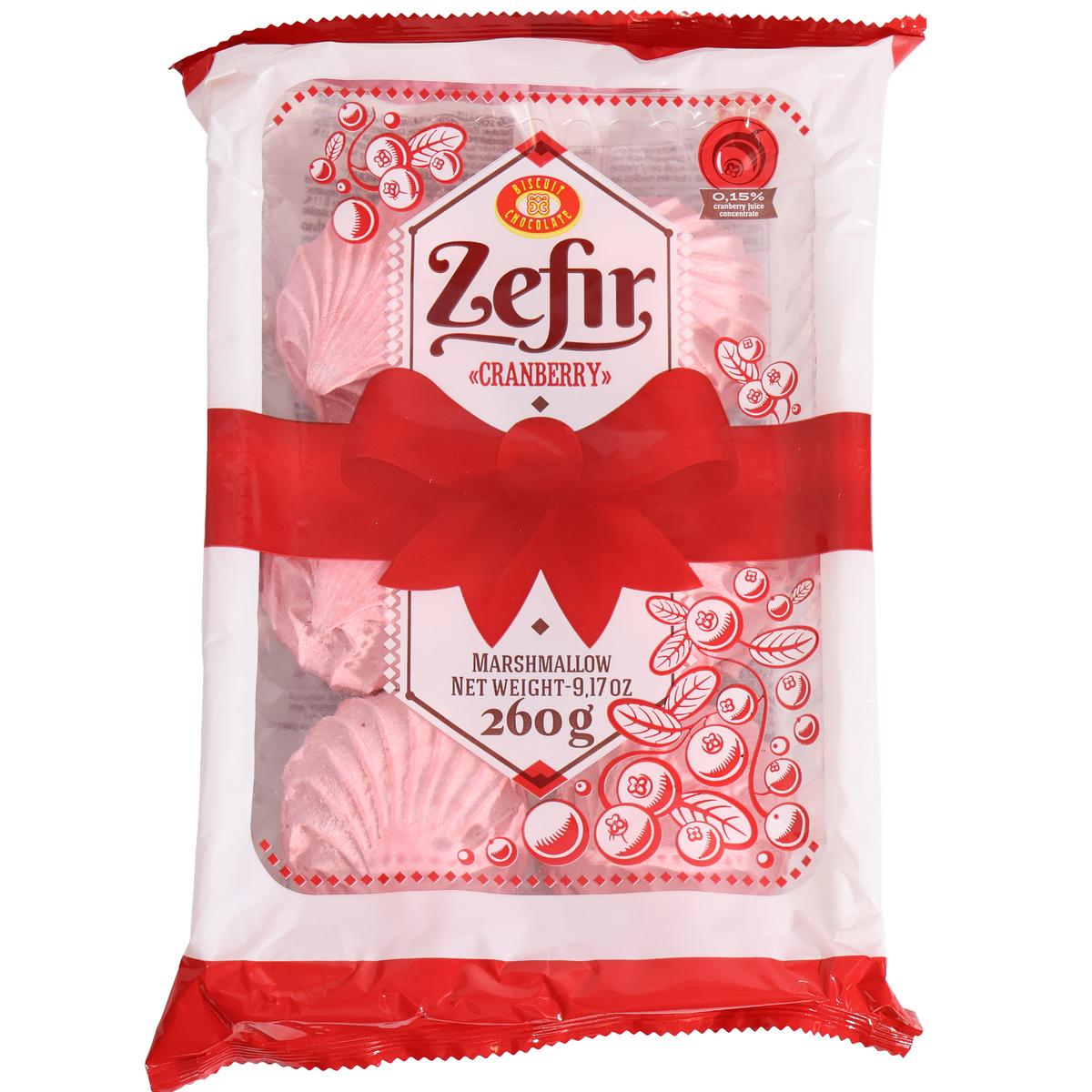 Biscuit Chocolate Zefir Cranberry Marshmallow, 9.17oz