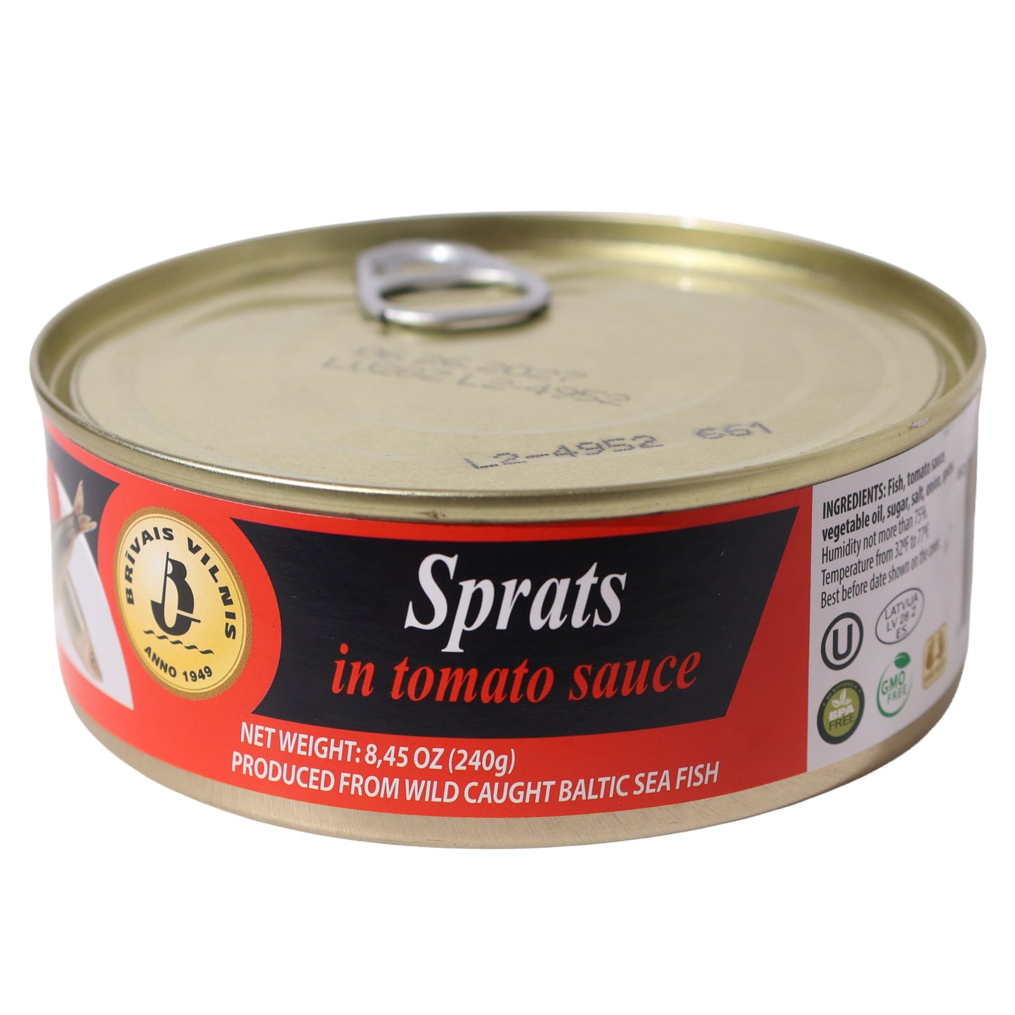 Brivais Vilnis Sprats in Tomato Sauce, 8.45oz