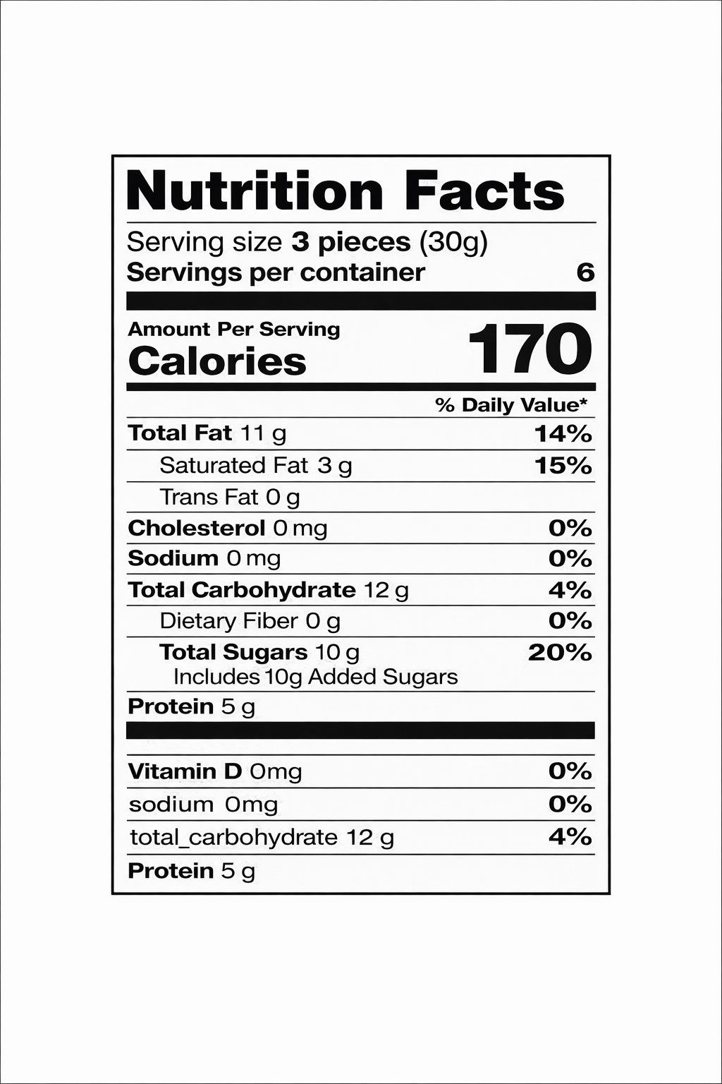 Bucuria Meteorit peanut & honey chocolate glazed sweets, 6.53 oz — nutrition facts label (serving size 3 pieces / 30 g)
