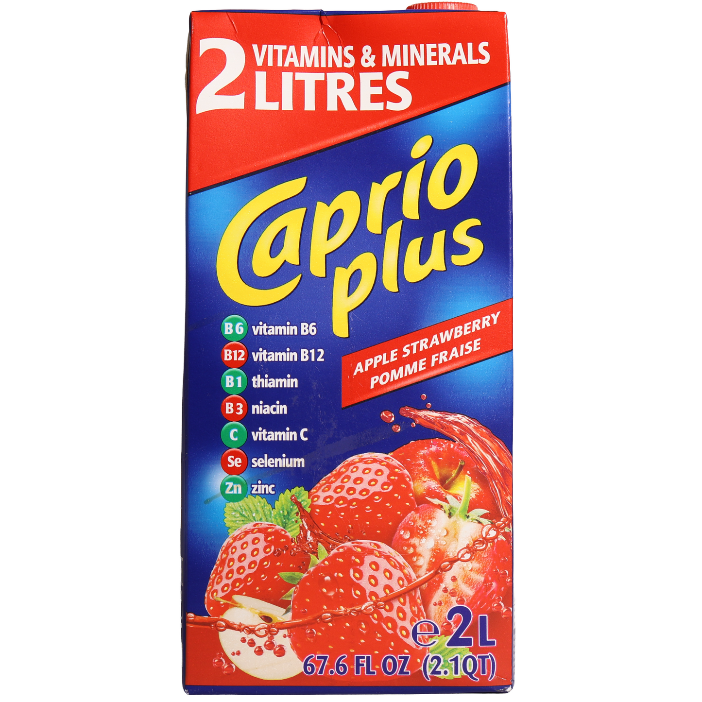 Caprio Plus Apple Strawberry Fruit Drink, 67.6 fl oz
