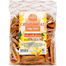 Хрустящие колечки овальные со вкусом ванили, 400г