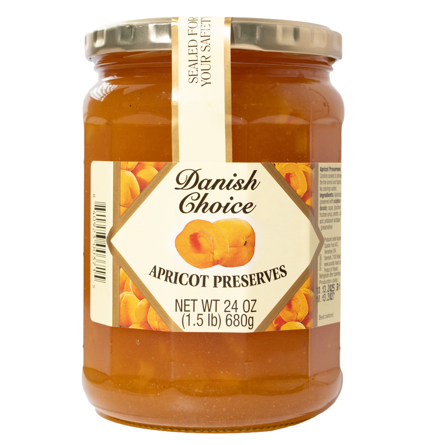 Danish Choice Apricot Preserves, 24oz