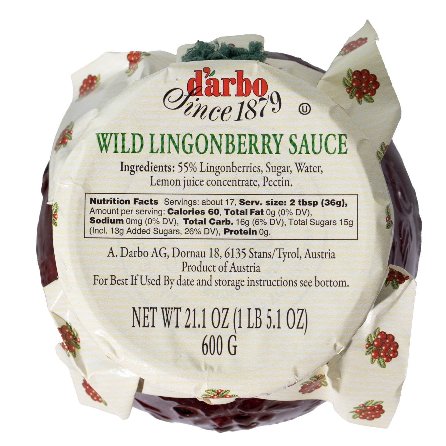Darbo Wild Lingonberry Sauce, 21.1oz