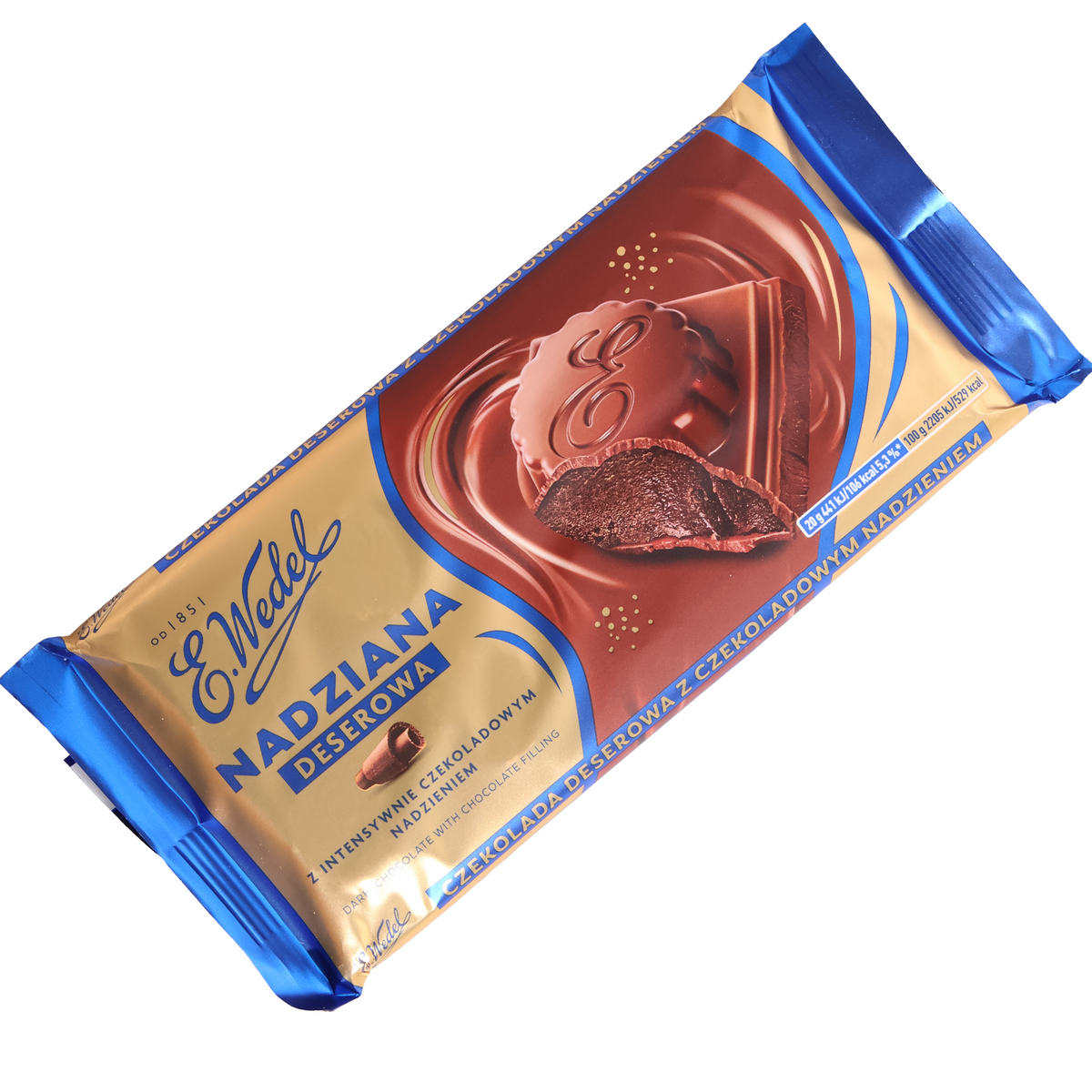 E. Wedel Nadziana Deserowa Dark Chocolate with Chocolate Filling, 3.53oz