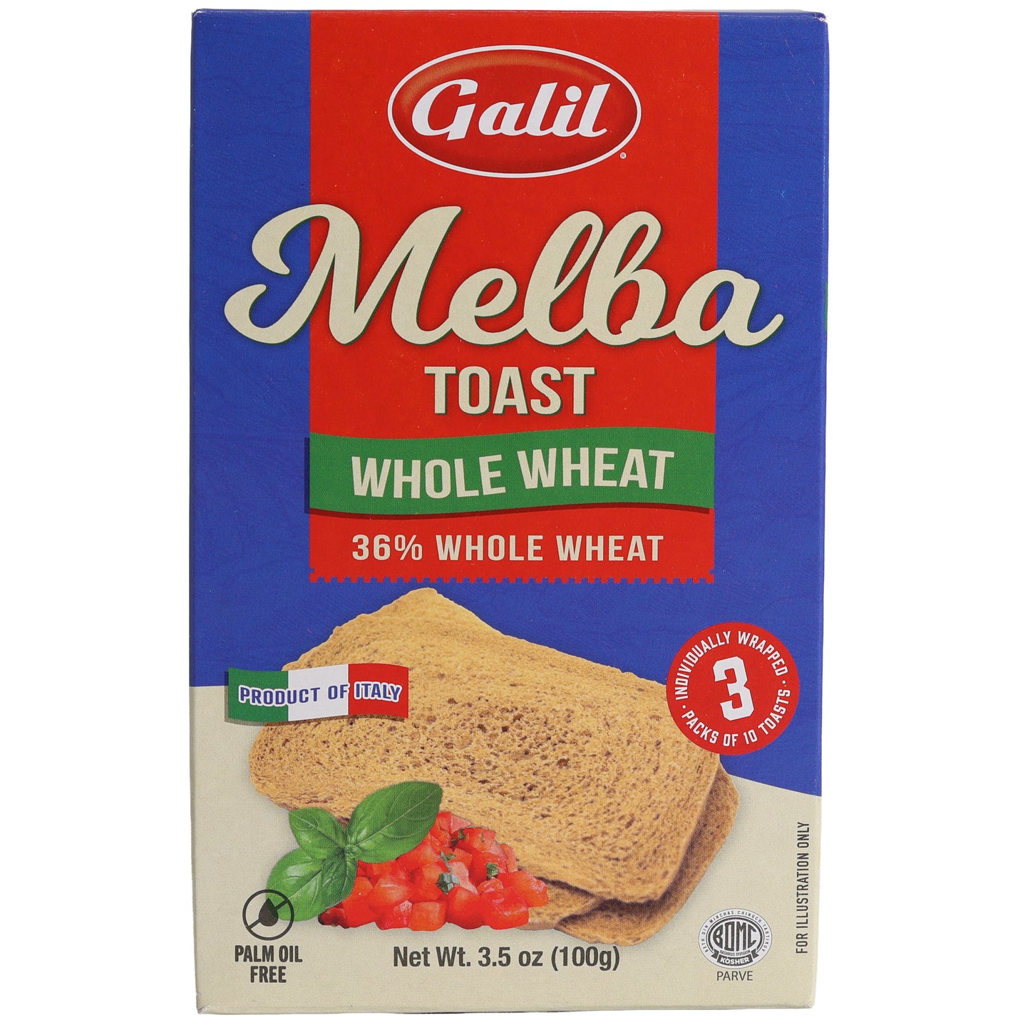 Galil Melba Toast Whole Wheat, 3.5oz