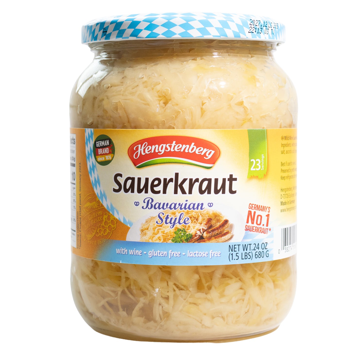 Hengstenberg Sauerkraut Bavarian Style with Wine, 24oz