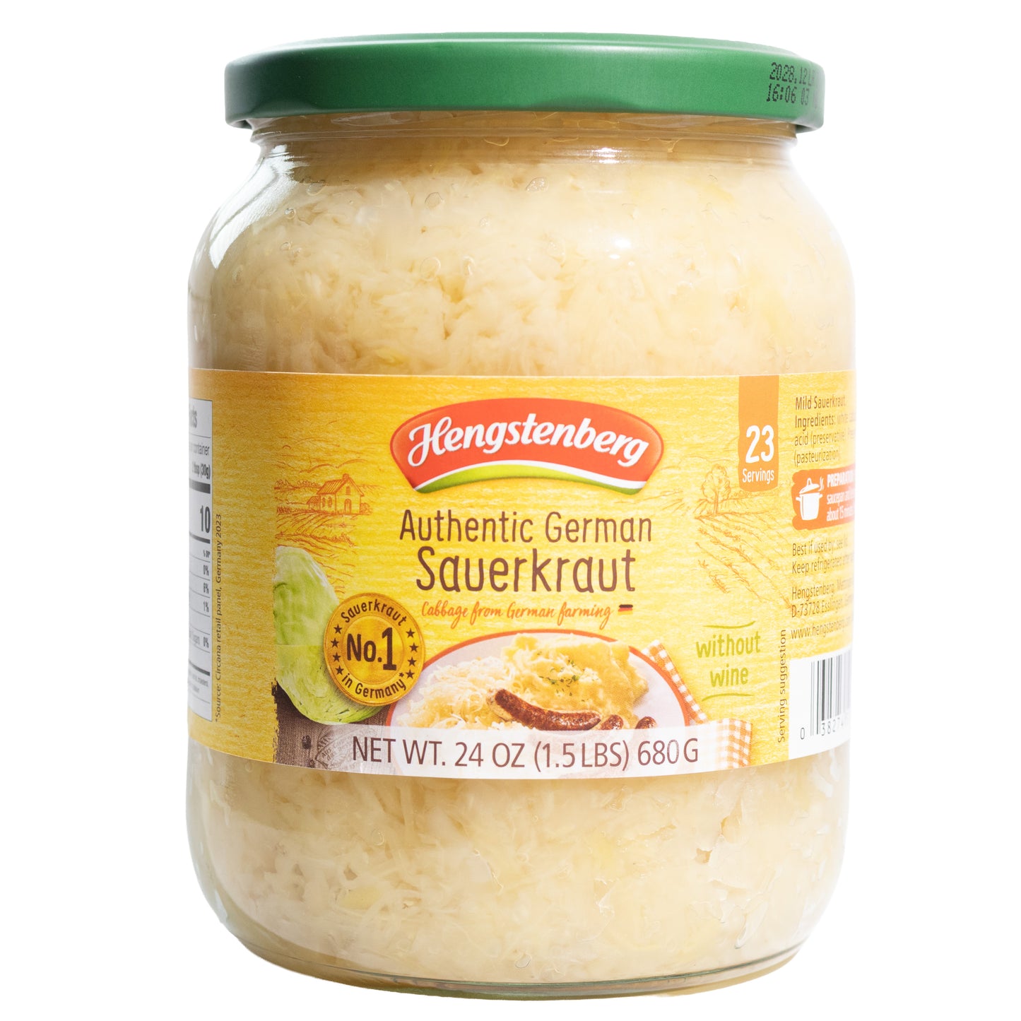 Hengstenberg Authentic German Sauerkraut Without Wine, 24oz