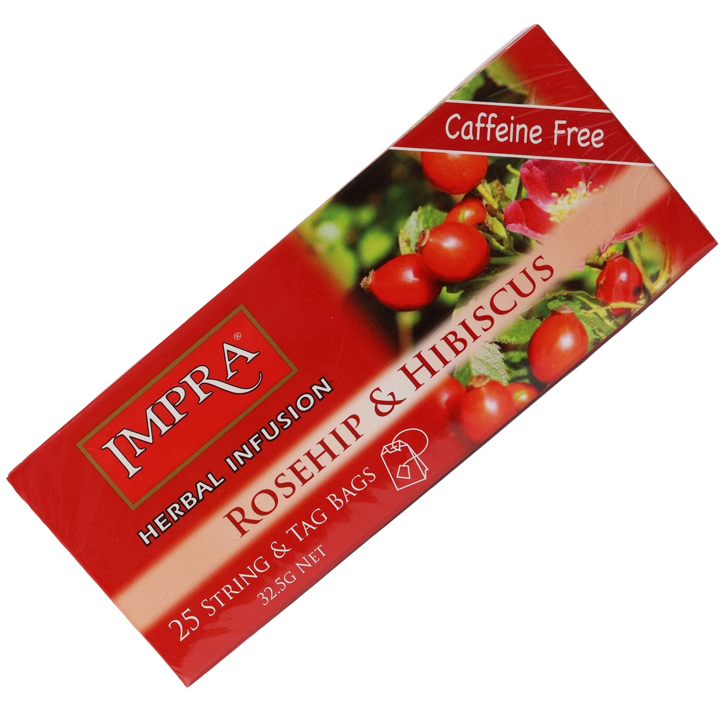 Impra Rosehip & Hibiscus Herbal Infusion Tea Bags, 25 Count