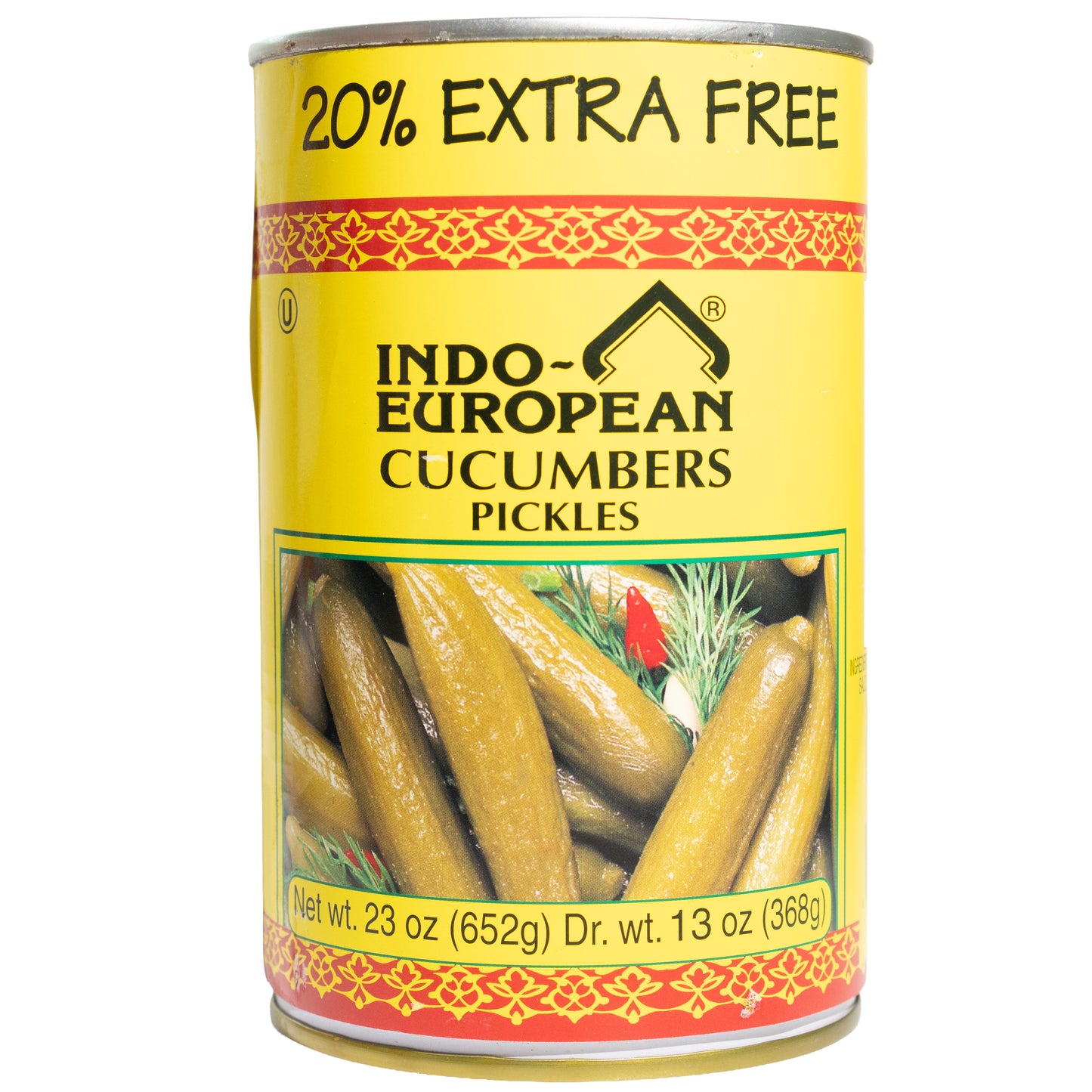 Indo-European Cucumber Pickles Large 7-9, 23oz