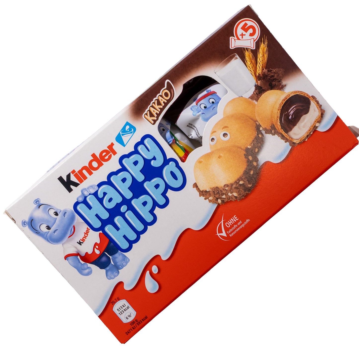 Kinder Happy Hippo Cocoa Cream Wafer Biscuits, 3.65oz