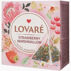 Зеленый листовой чай Lovare Strawberry Marshmallow, 15 ТБ