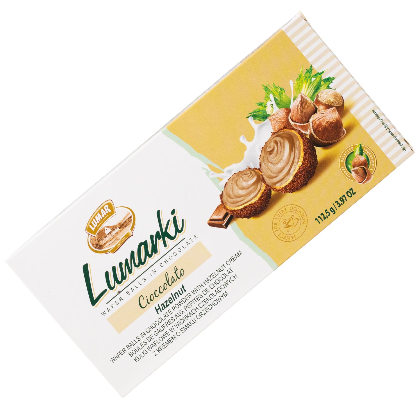 Lumar Lumarki Cioccolato Hazelnut Wafer Balls in Chocolate Powder, 3.97oz