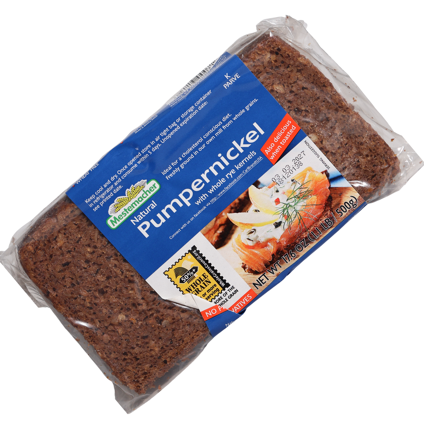 Mestemacher Natural Pumpernickel w/ Whole Rye Kernels, 17.6oz