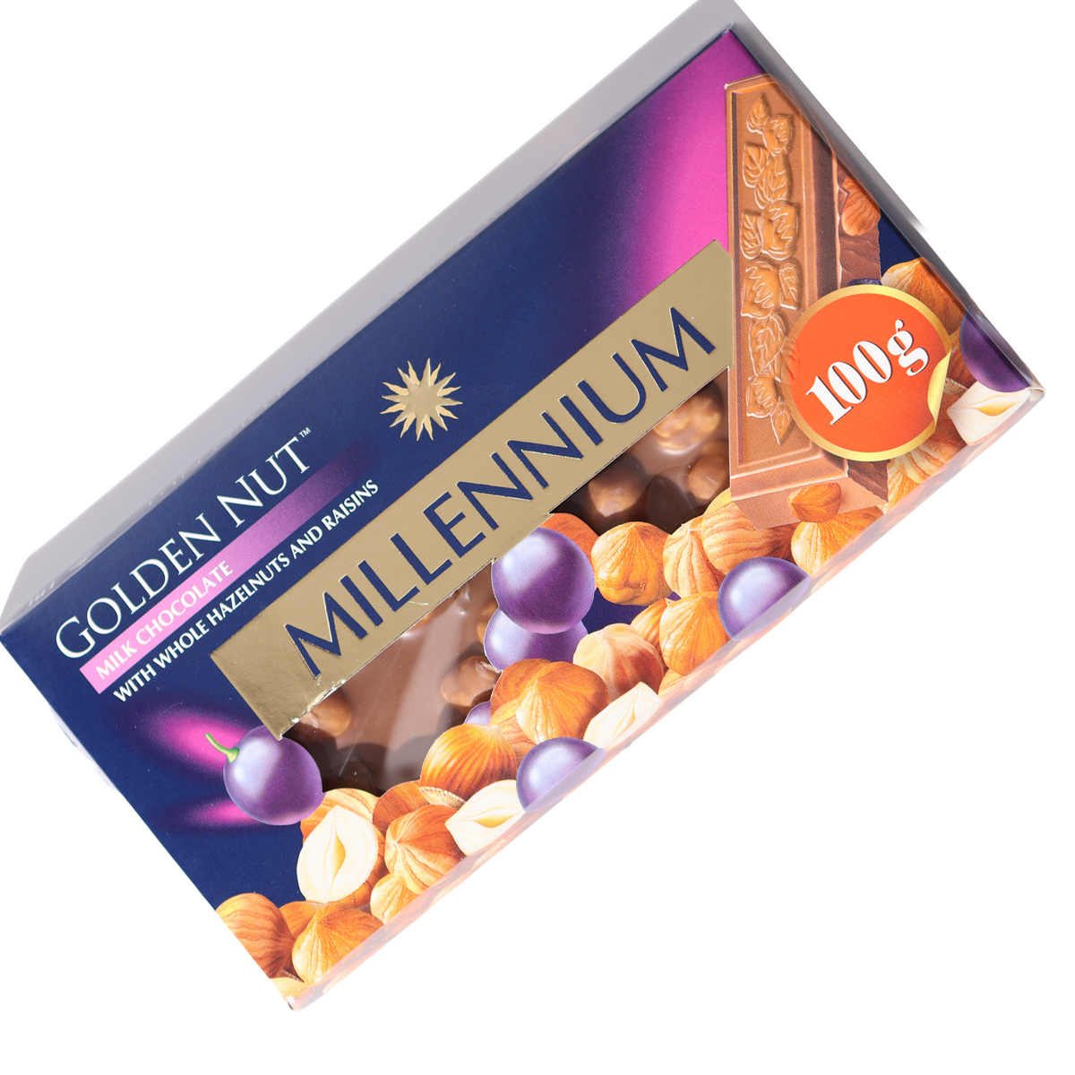 Millennium Golden Nut Milk Chocolate with Almonds & Raisins, 3.52oz