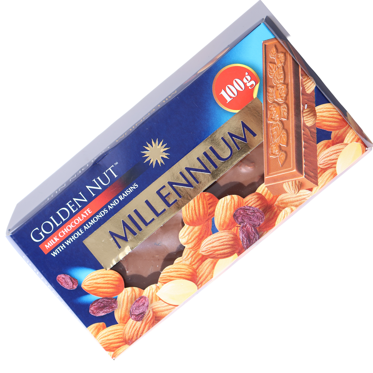 Millennium Golden Nut Milk Chocolate with Hazelnuts & Raisins, 3.52oz