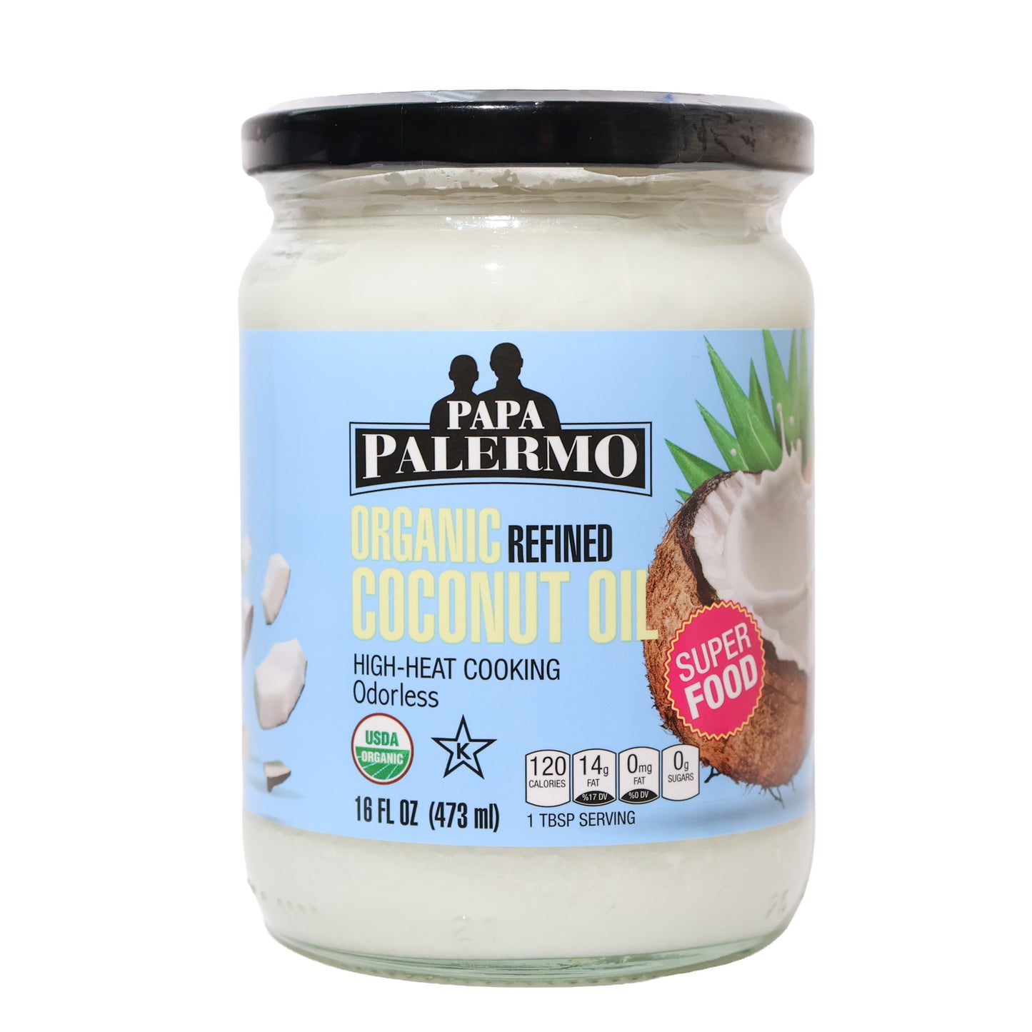 Papa Palermo Organic Refined Coconut Oil, 16 fl oz