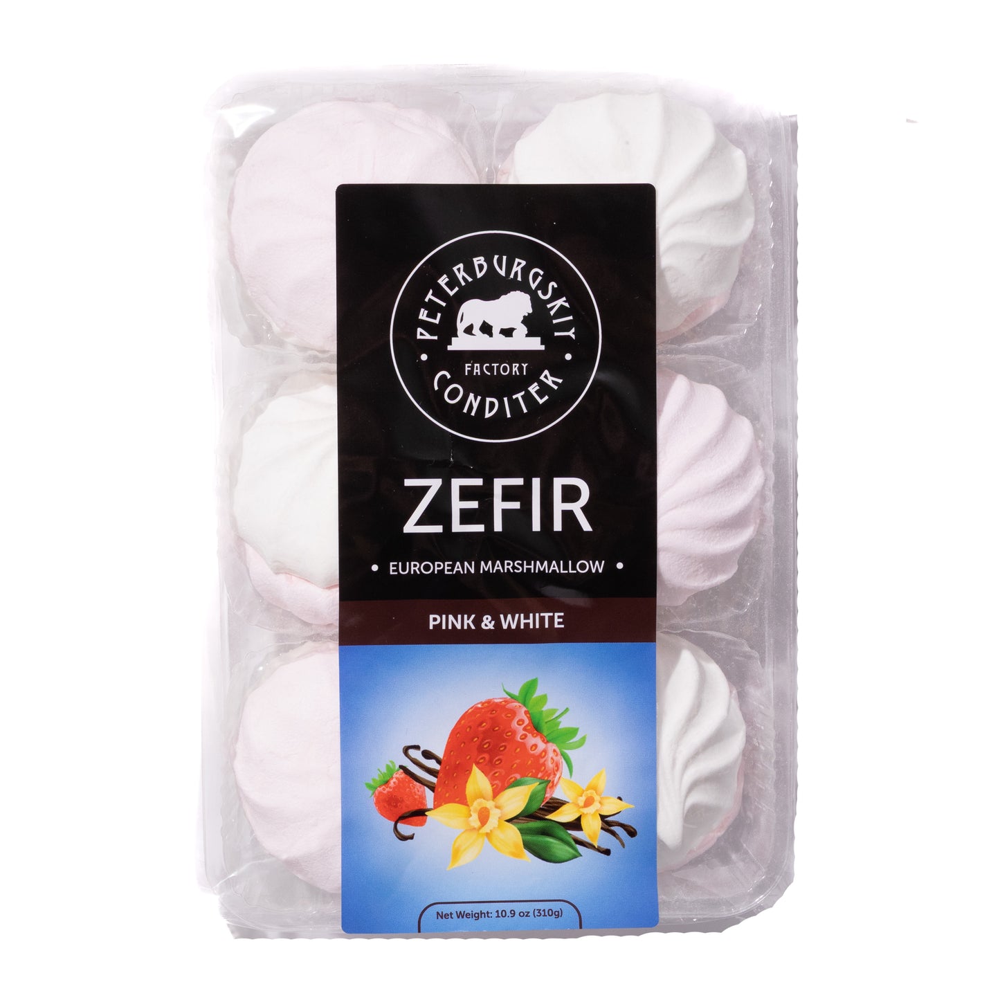 Peterburgskiy Conditer Zefir Pink & White European Marshmallow, 10.9oz