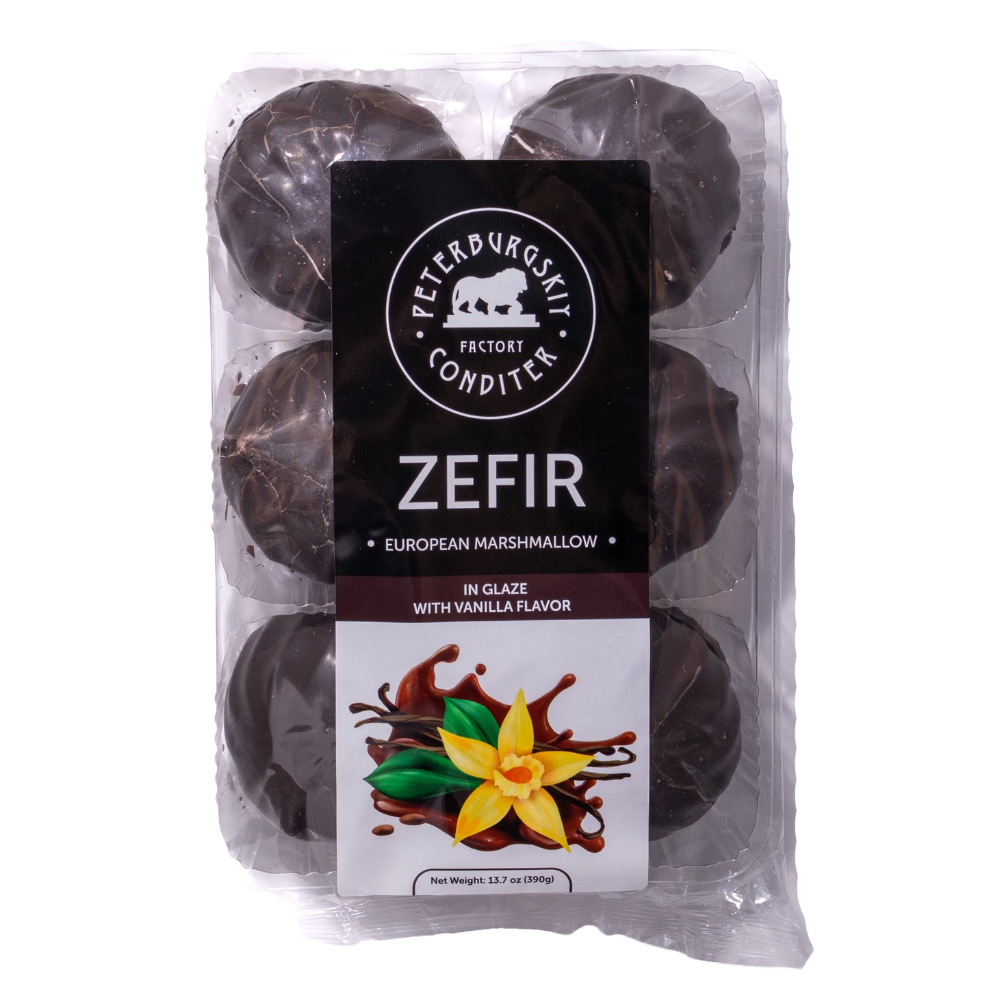 Peterburgskiy Conditer Zefir in Glaze with Vanilla Flavor, 13.7oz