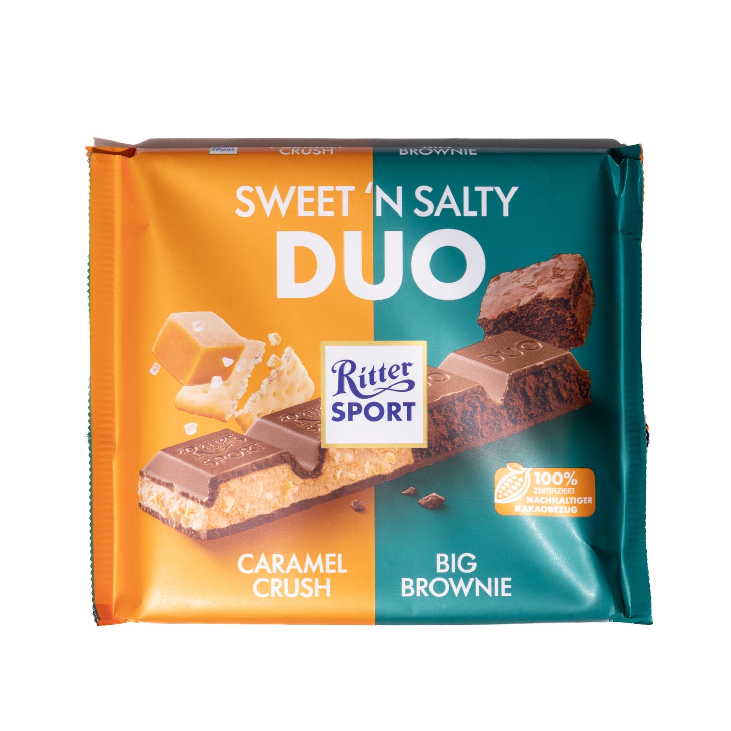 Ritter Sport Sweet’n Salty Duo Caramel Crush & Big Brownie Chocolate Bar, 7.7oz