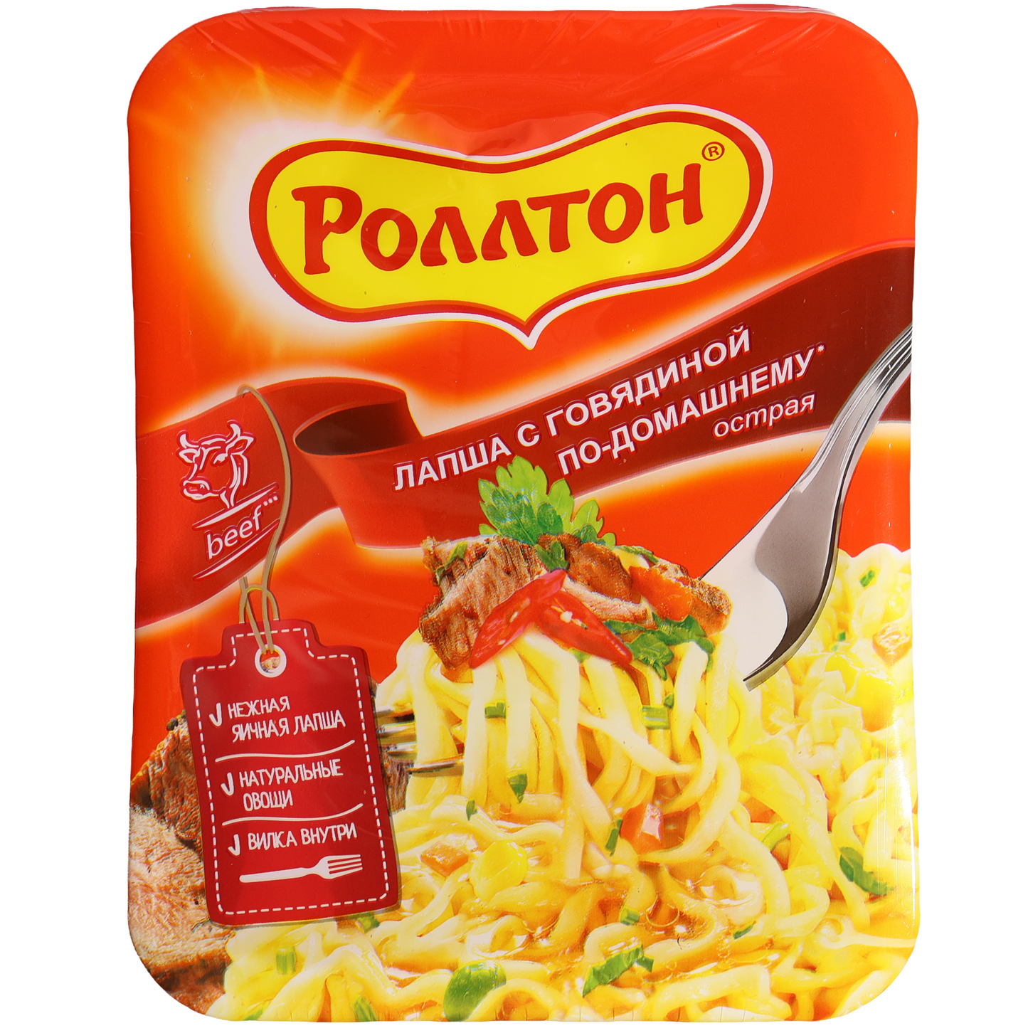 Rollton Spicy Beef Flavor Noodle Soup, 3.17oz