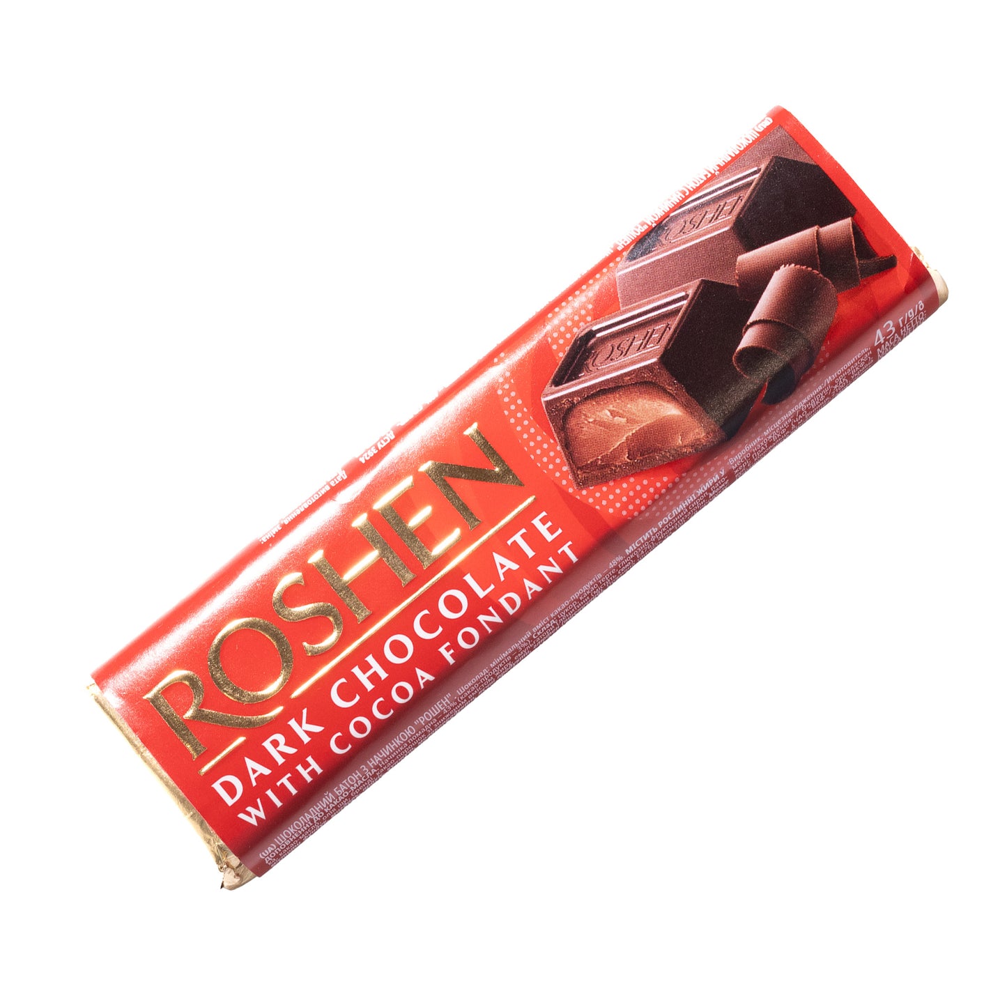 Плитка темного шоколада Roshen с начинкой, 43г