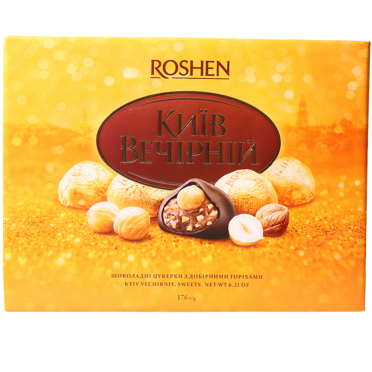 Roshen Kyiv Vechirniy Hazelnut Chocolate Candies, 6.21oz