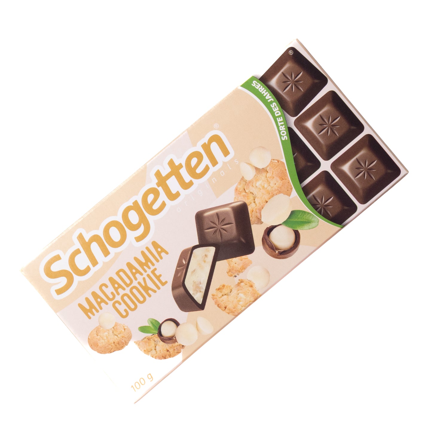 Schogetten Macadamia Cookie Milk Chocolate with Macadamia Cream Filling, 3.53oz