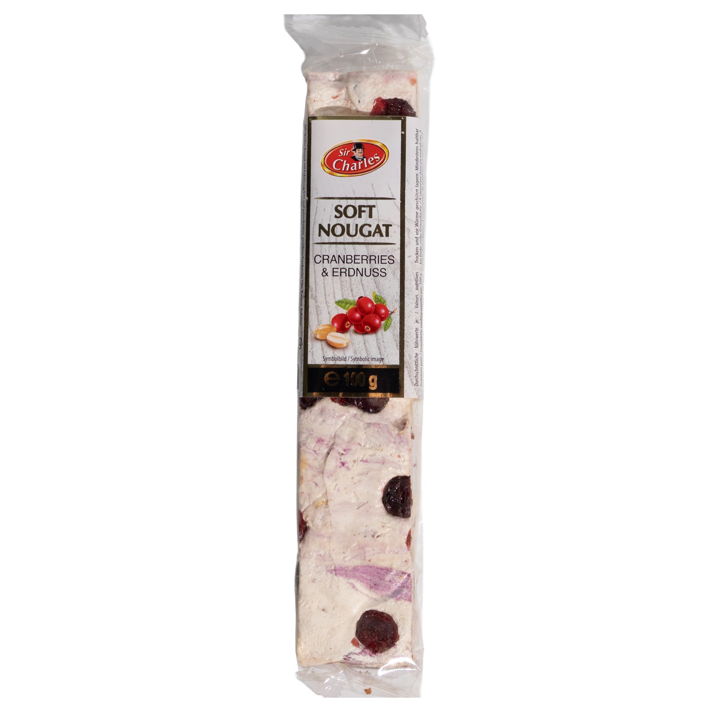 Sir Charles Soft Nougat Cranberry & Peanut Bar, 3.5oz