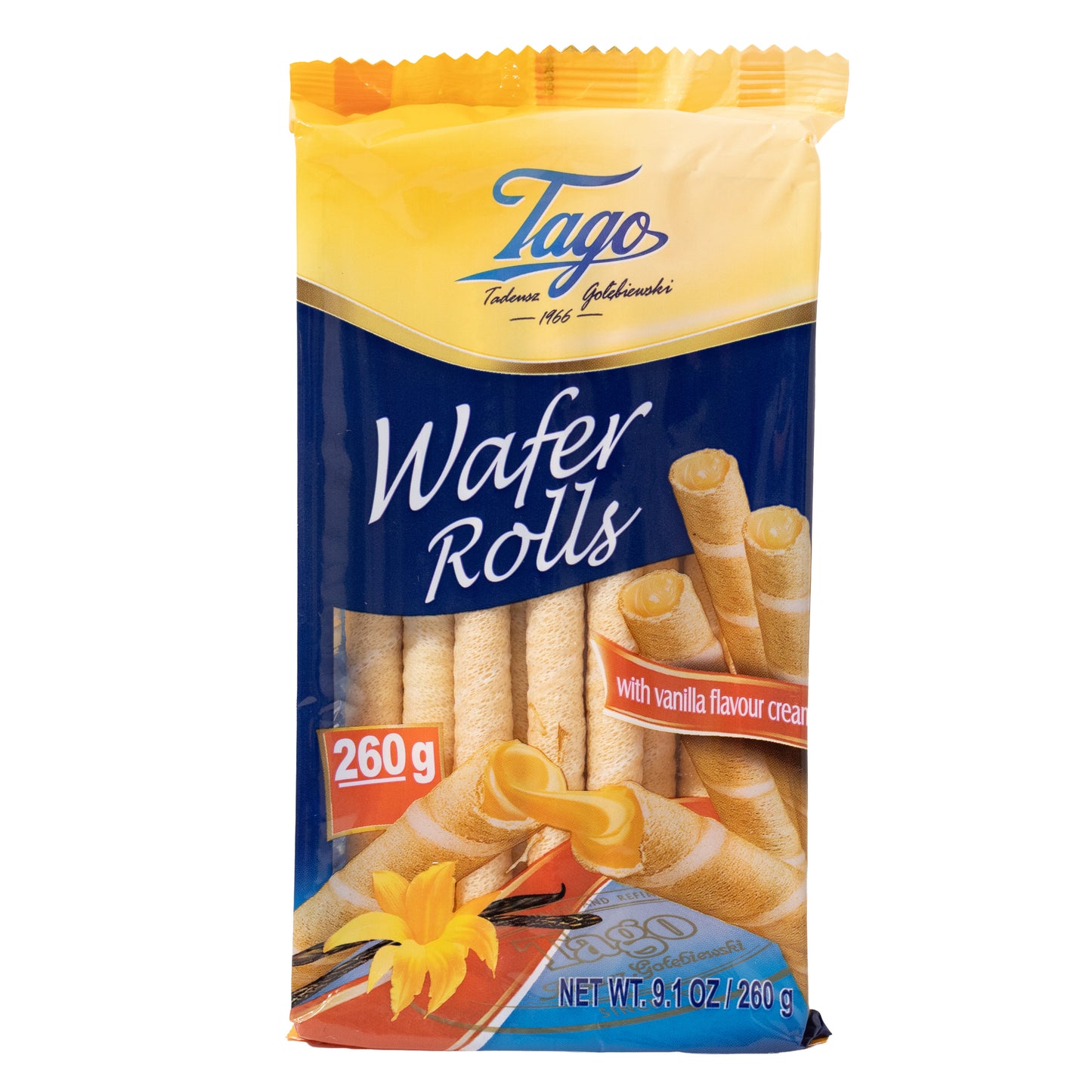 Tago Vanilla Cream Wafer Rolls, 9.1oz