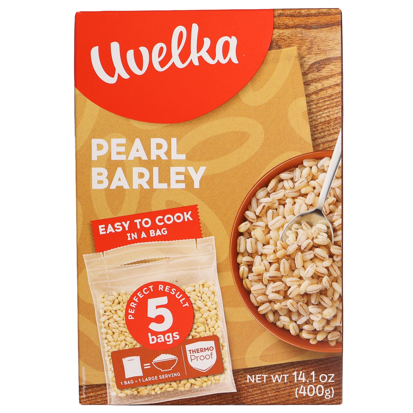 Uvelka Pearl Barley In Cooking Bags, 14.1oz