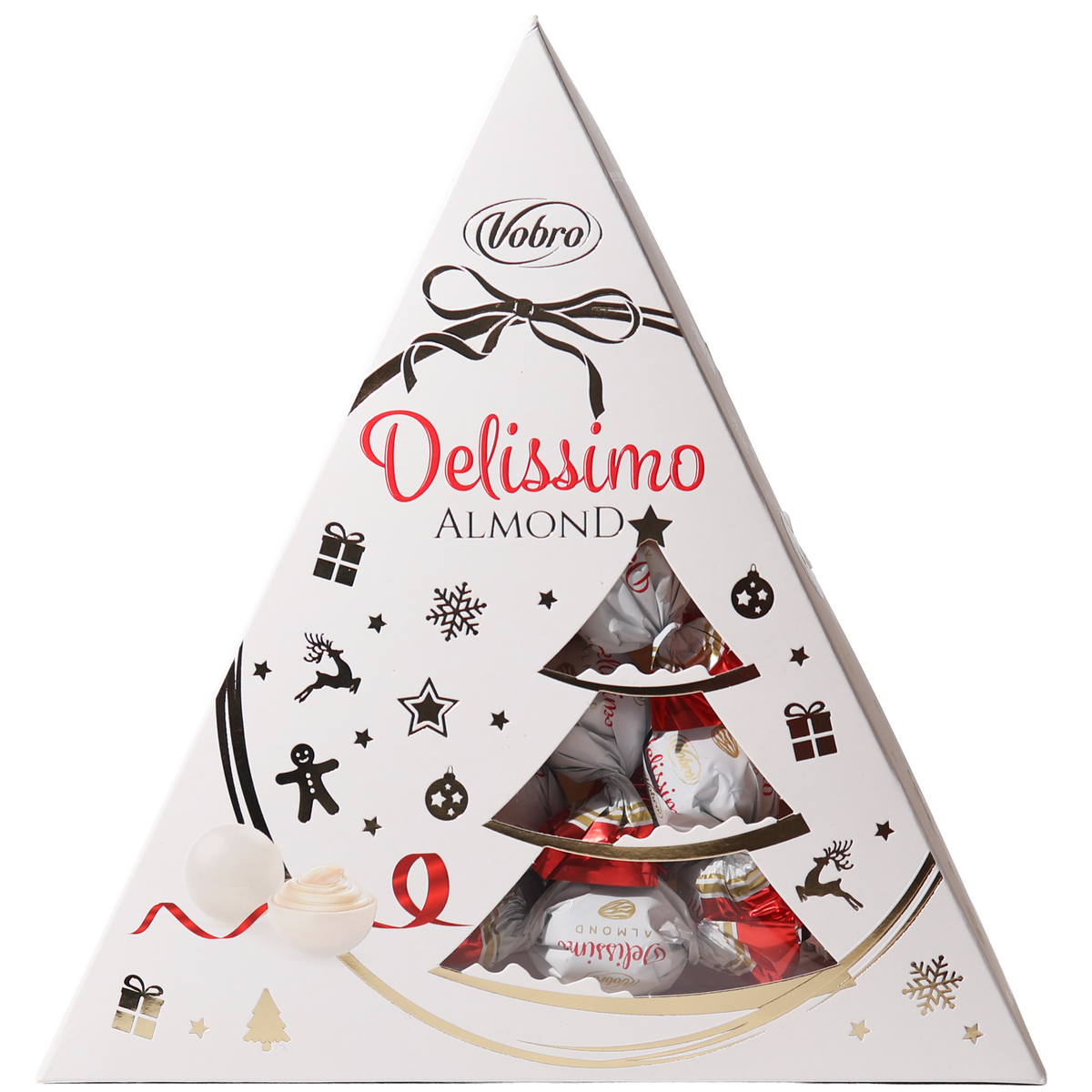 Vobro Delissimo Almond White Chocolate Pralines, 4.13oz