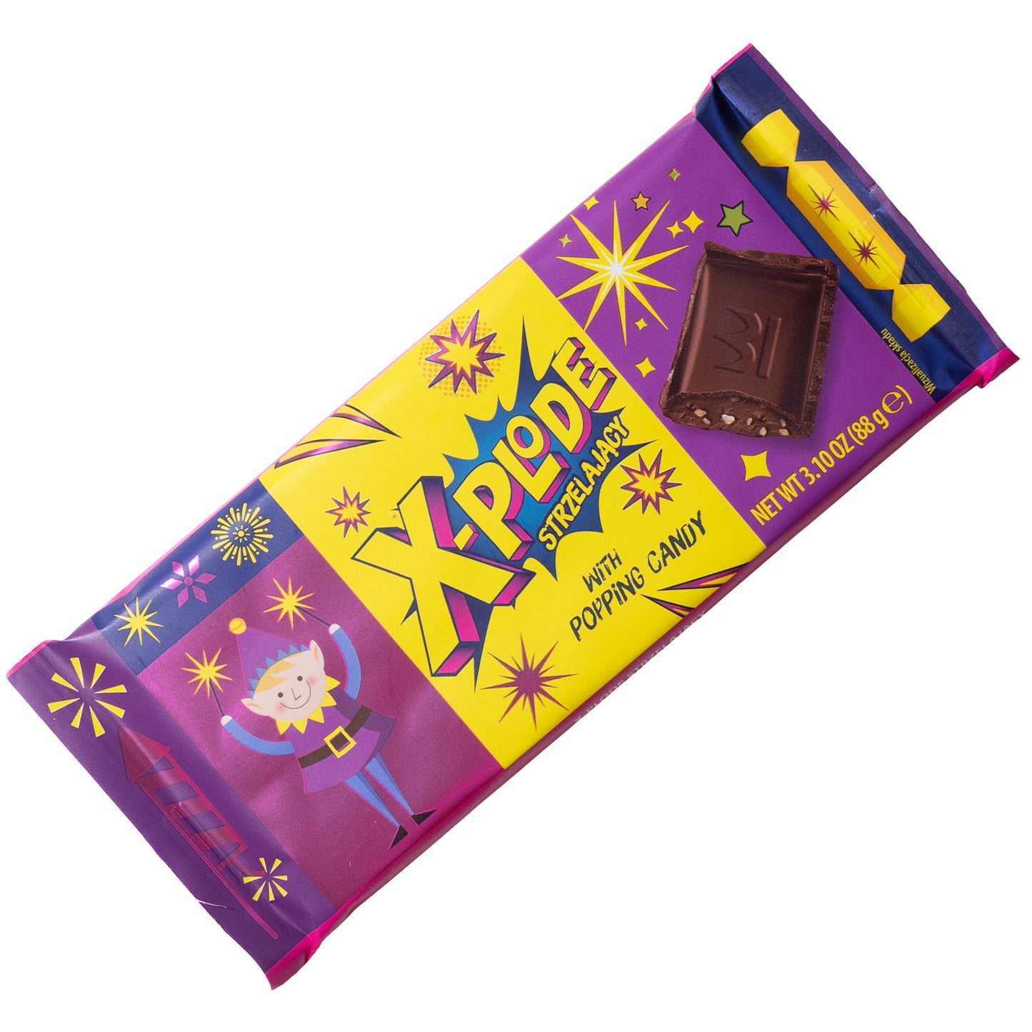 Wawel Xplode With Popping Candy Cocoa Bar with Cocoa Filling, 3.10oz