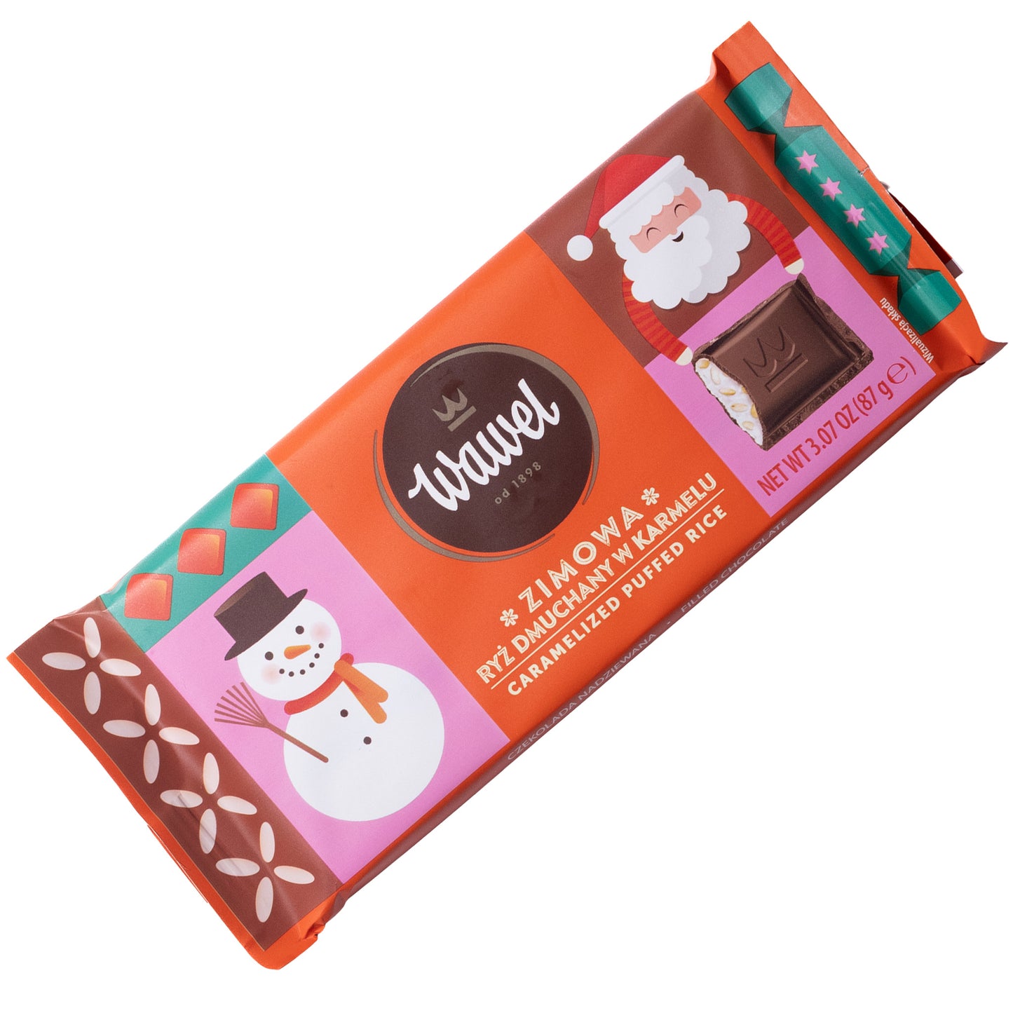 Wawel Zimowa Caramelized Puffed Rice Chocolate Bar, 3.07 oz