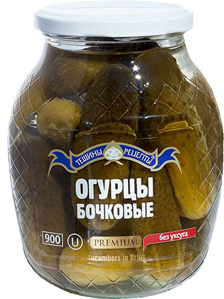 pack of Teshchiny Retsepty Barrel Cucumbers w/out Vinegar, 840g