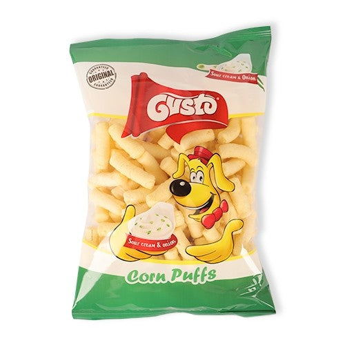 pack of Gusto Sour Cream Corn Puffs, 80g
