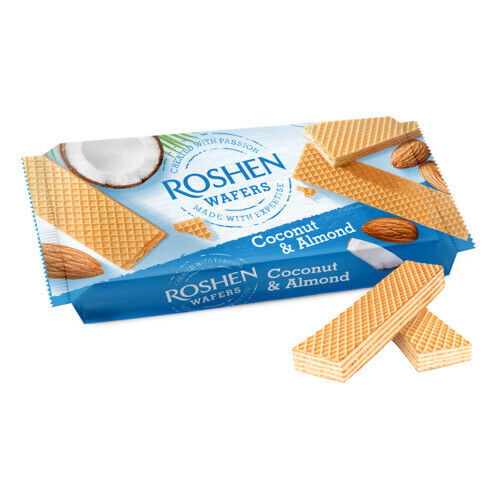 Roshen Wafers Coconut & Almond, 216g