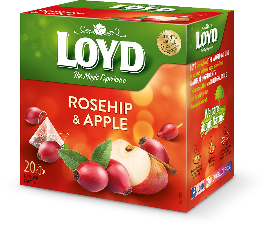 box of Loyd Rosehip & Apple Fruit Tea, 20TB