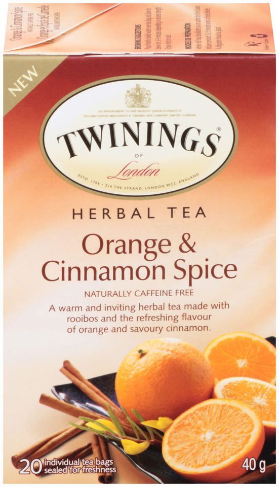 pack of Twinings Orange & Cinnamon Spice Herbal Tea, 20TB